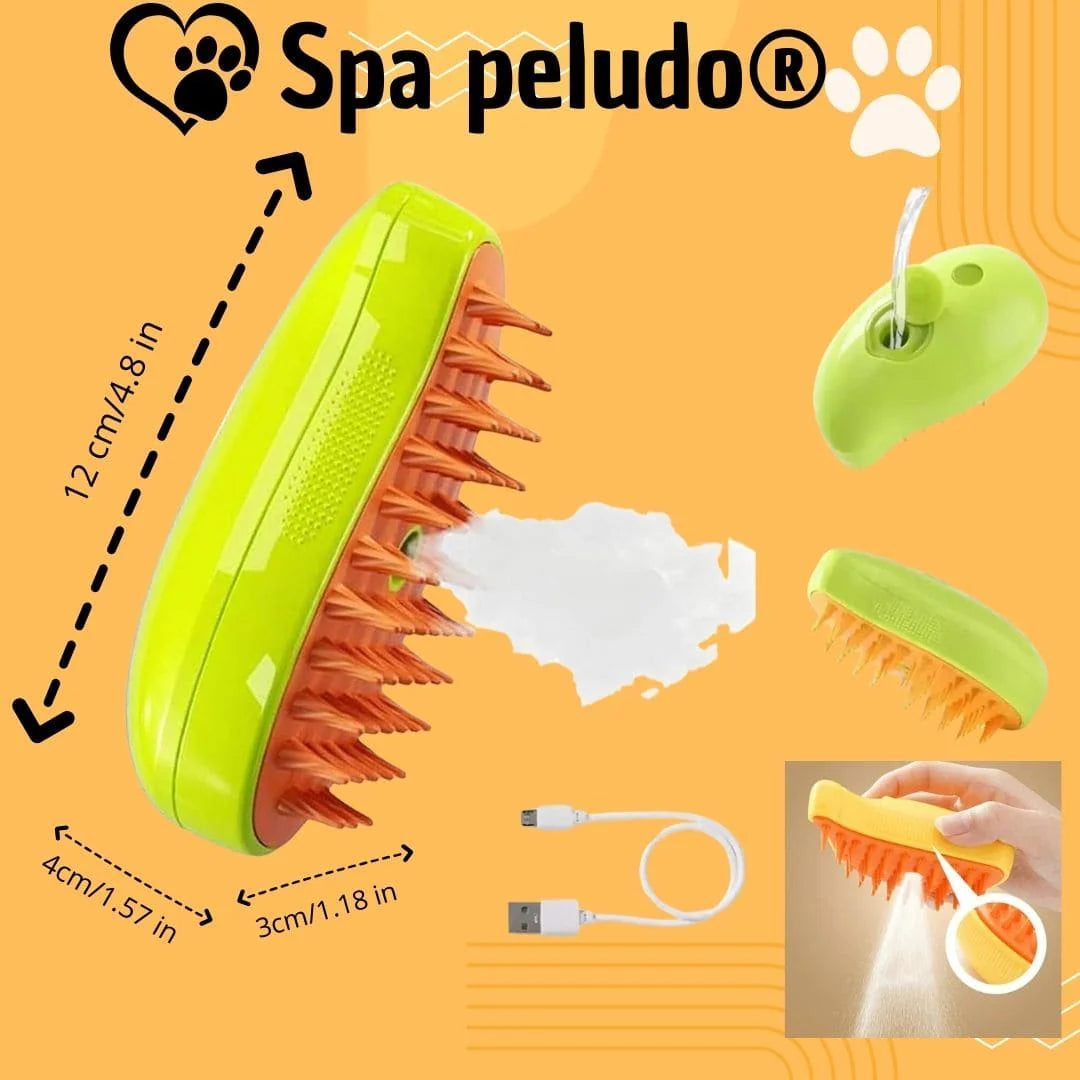 (PROMO 2X1 ) Cepillo Vaporizador 3 en 1 Para Perros y Gatos 🔋Recargable ⚡