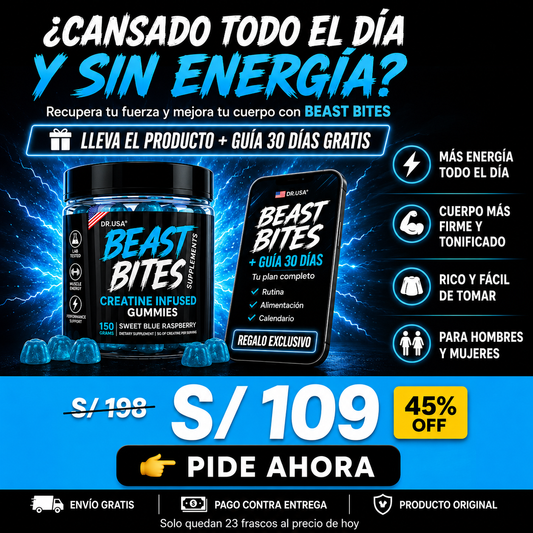 GOMITAS BEAST + GUÍA GRATIS 🎁 Más energía y mejor cuerpo.