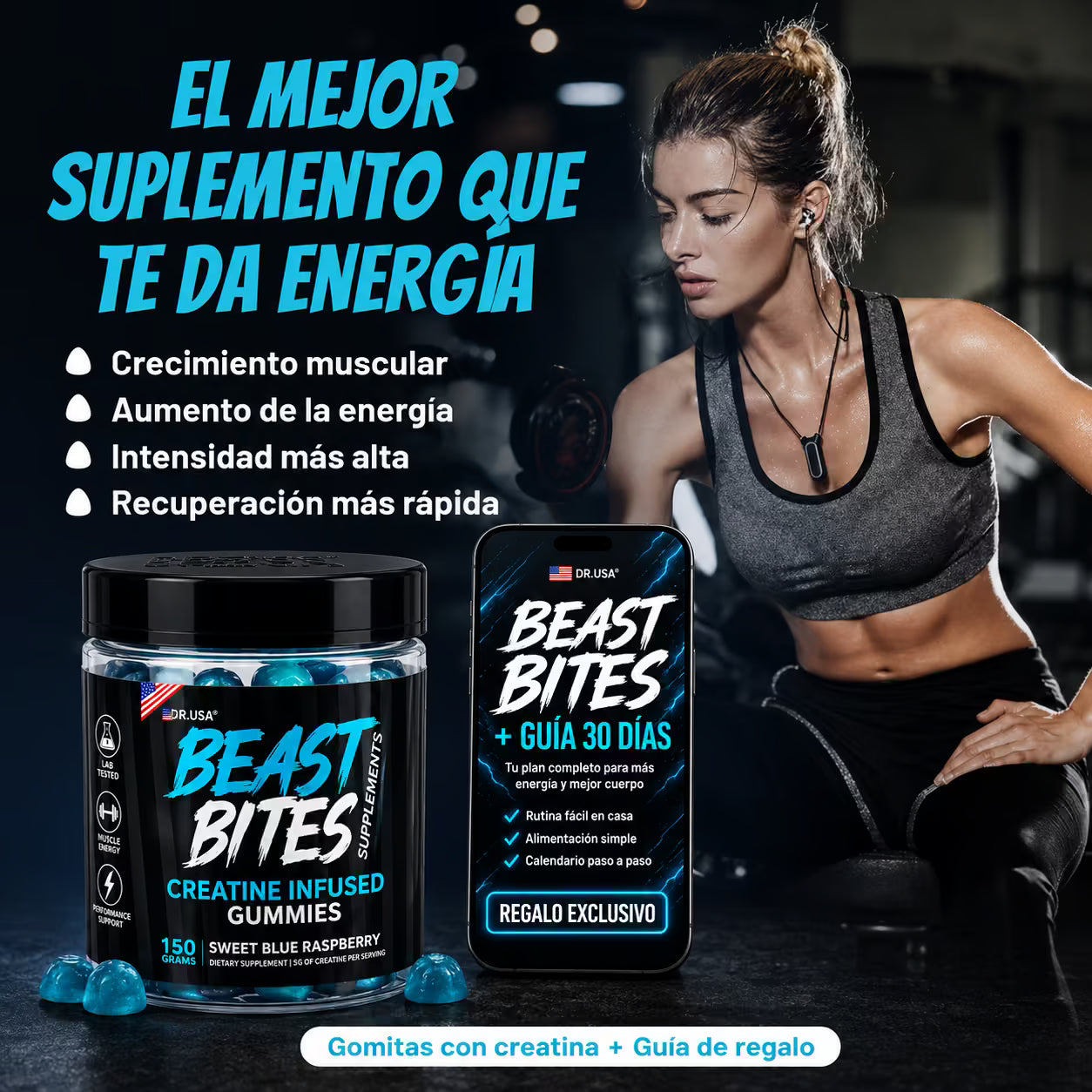 GOMITAS BEAST + GUÍA GRATIS 🎁 Más energía y mejor cuerpo.