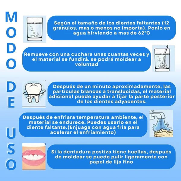 Dientes postizos moldeables FALSE TEETH® 2x1 llevate otro de regalo🎁