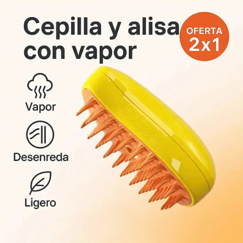 (PROMO 2X1 ) Cepillo Vaporizador 3 en 1 Para Perros y Gatos 🔋Recargable ⚡