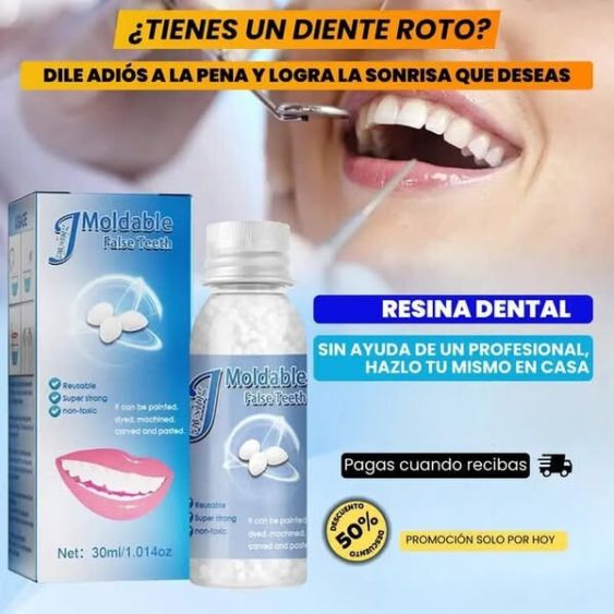 Dientes postizos moldeables FALSE TEETH® 2x1 llevate otro de regalo🎁