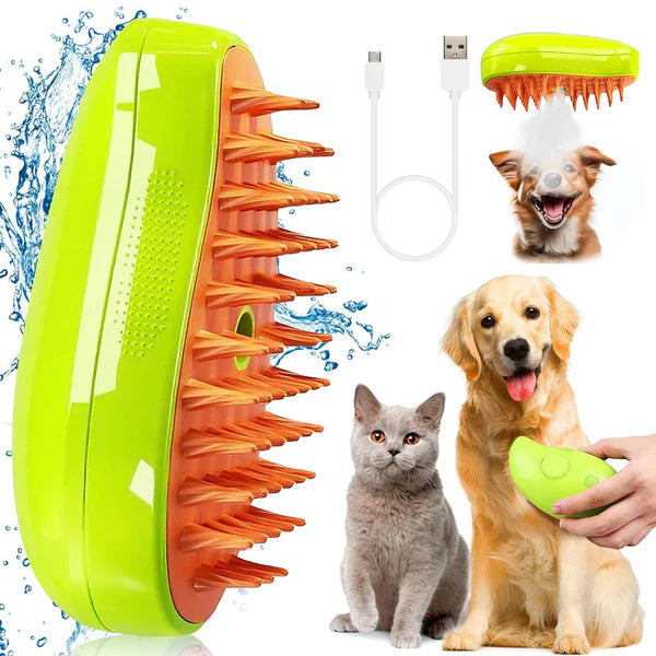 (PROMO 2X1 ) Cepillo Vaporizador 3 en 1 Para Perros y Gatos 🔋Recargable ⚡