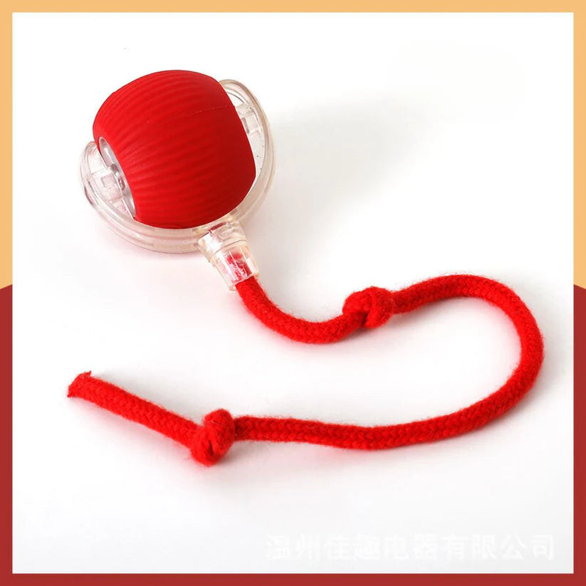 Pelota de juego interactiva con cola para gatos